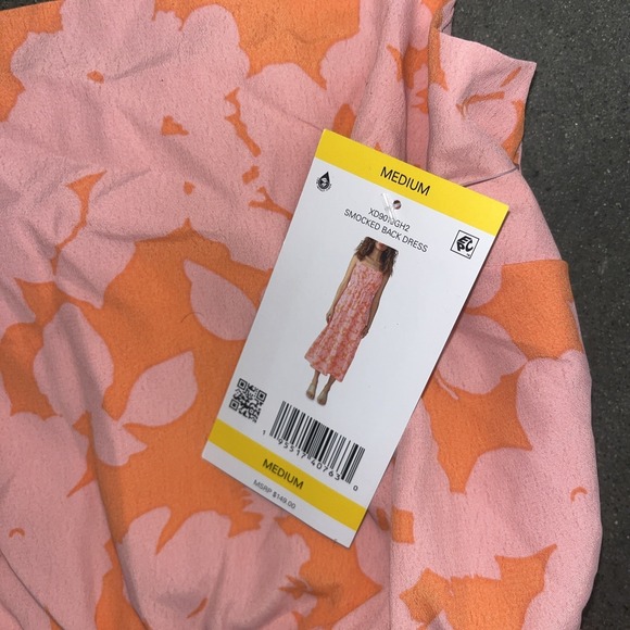 NWT Social Standard by Sanctuary Womens Tank Smocked Back Dress Pink/Coral M - Picture 2 of 3